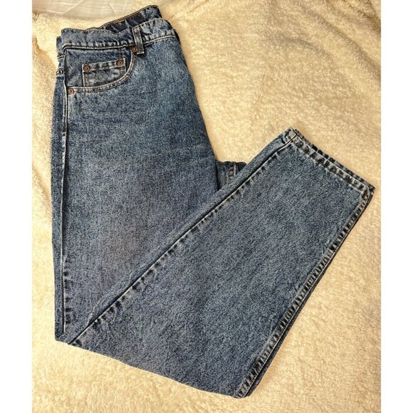 Levis 550 Mens Dark Wash Loose Fit Straight Size 36/32 Y2K Dad Jeans Work Pants - Picture 7 of 15